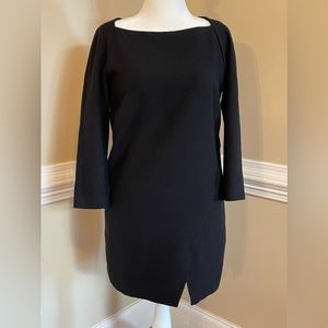 Zara Black Dress, Long Sleeve, Asymmetrical, LBD, Short Sheath, XL, Sexy & Chic